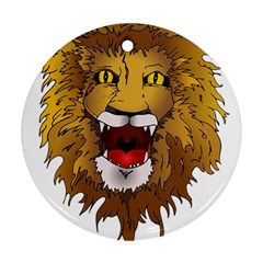 Lion Animal Roar Lion S Mane Comic Round Ornament (two Sides) by Sapixe