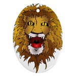 Lion Animal Roar Lion S Mane Comic Oval Ornament (Two Sides) Back