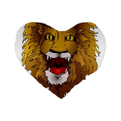 Lion Animal Roar Lion S Mane Comic Standard 16  Premium Heart Shape Cushions by Sapixe