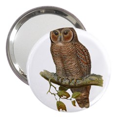 Bird Owl Animal Vintage Isolated 3  Handbag Mirrors