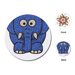 Elephant Animal Cartoon Elephants Playing Cards (round)  by Sapixe