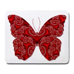 Butterfly Red Fractal Art Nature Large Mousepads by Sapixe