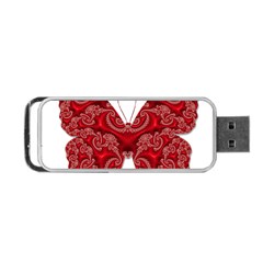 Butterfly Red Fractal Art Nature Portable Usb Flash (two Sides)