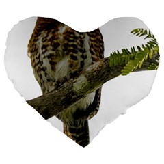 Owl Bird Large 19  Premium Heart Shape Cushions by Sapixe