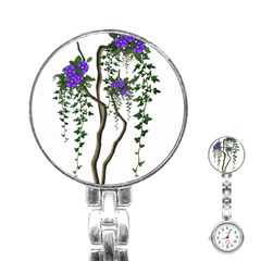 Image Cropped Tree With Flowers Tree Stainless Steel Nurses Watch