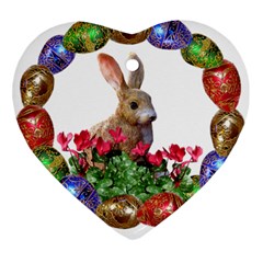 Easter Eggs Rabbit Celebration Ornament (heart)