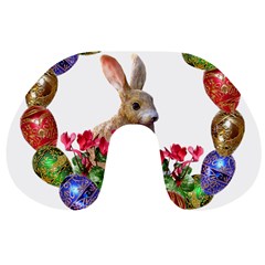 Easter Eggs Rabbit Celebration Travel Neck Pillows by Sapixe