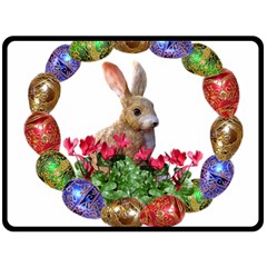 Easter Eggs Rabbit Celebration Double Sided Fleece Blanket (large)  by Sapixe