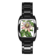 Passion Flower Flower Plant Blossom Stainless Steel Barrel Watch