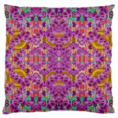 Fantasy Flower Festoon Garland Of Calm Large Cushion Case (two Sides) by pepitasart