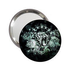Awesome Tiger In Green And Black 2 25  Handbag Mirrors