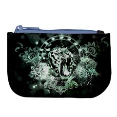 Awesome Tiger In Green And Black Large Coin Purse by FantasyWorld7