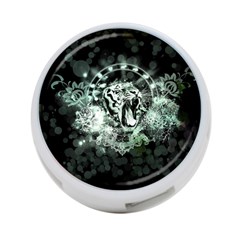 Awesome Tiger In Green And Black 4-Port USB Hub (One Side)