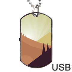 Sky Art Silhouette Panoramic Dog Tag Usb Flash (one Side) by Sapixe