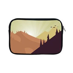 Sky Art Silhouette Panoramic Apple Ipad Mini Zipper Cases by Sapixe