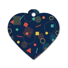 Background Backdrop Geometric Dog Tag Heart (two Sides) by Sapixe