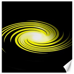 Fractal Swirl Yellow Black Whirl Canvas 16  X 16   by Sapixe