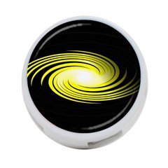 Fractal Swirl Yellow Black Whirl 4-port Usb Hub (one Side) by Sapixe