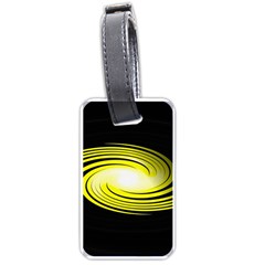 Fractal Swirl Yellow Black Whirl Luggage Tags (one Side)  by Sapixe