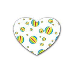 Balloon Ball District Colorful Heart Coaster (4 Pack)  by Sapixe