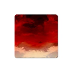 Flaming Skies Ominous Fire Clouds Square Magnet by Sapixe