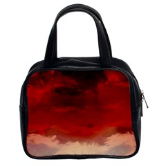 Flaming Skies Ominous Fire Clouds Classic Handbags (2 Sides) by Sapixe