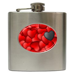 Form Love Pattern Background Hip Flask (6 Oz)