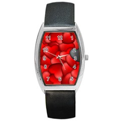 Form Love Pattern Background Barrel Style Metal Watch