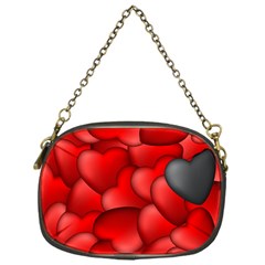 Form Love Pattern Background Chain Purses (one Side) 