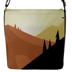 Sky Art Silhouette Panoramic Flap Messenger Bag (s)