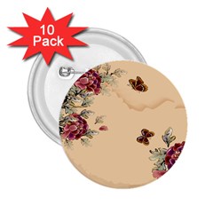 Flower Traditional Chinese Painting 2 25  Buttons (10 Pack) 