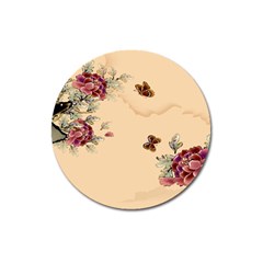 Flower Traditional Chinese Painting Magnet 3  (round) by Sapixe