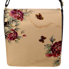 Flower Traditional Chinese Painting Flap Messenger Bag (s)