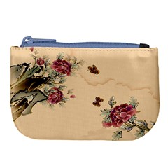 Flower Traditional Chinese Painting Large Coin Purse