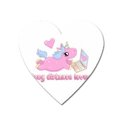 Long Distance Lover - Cute Unicorn Heart Magnet by Valentinaart