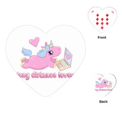 Long Distance Lover - Cute Unicorn Playing Cards (heart)  by Valentinaart