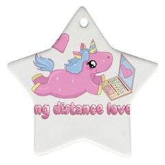 Long Distance Lover - Cute Unicorn Star Ornament (two Sides) by Valentinaart