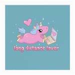 Long distance lover - Cute Unicorn Medium Glasses Cloth Front