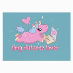 Long Distance Lover - Cute Unicorn Large Glasses Cloth by Valentinaart