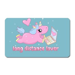 Long Distance Lover - Cute Unicorn Magnet (rectangular) by Valentinaart