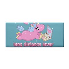 Long Distance Lover - Cute Unicorn Hand Towel by Valentinaart