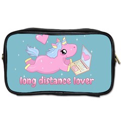 Long Distance Lover - Cute Unicorn Toiletries Bags by Valentinaart