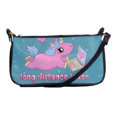 Long Distance Lover - Cute Unicorn Shoulder Clutch Bags by Valentinaart