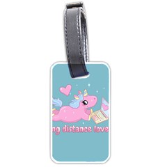 Long Distance Lover - Cute Unicorn Luggage Tags (one Side)  by Valentinaart