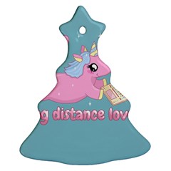 Long Distance Lover - Cute Unicorn Christmas Tree Ornament (two Sides) by Valentinaart