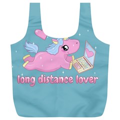 Long Distance Lover - Cute Unicorn Full Print Recycle Bags (l)  by Valentinaart