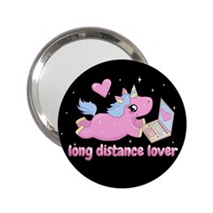 Long Distance Lover - Cute Unicorn 2 25  Handbag Mirrors by Valentinaart