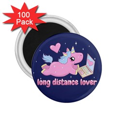 Long Distance Lover - Cute Unicorn 2 25  Magnets (100 Pack)  by Valentinaart