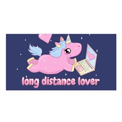 Long Distance Lover - Cute Unicorn Satin Shawl by Valentinaart