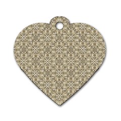 Modern Baroque Pattern Dog Tag Heart (one Side) by dflcprints